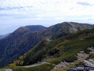 蝶ヶ岳から大滝山への頂稜