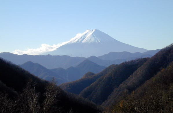 Mt. Fuji viewed from about ten min. from the trail entrance.